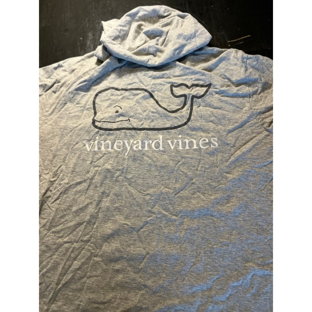 Vineyard Vines Gray Whale‎ Pocket Hoodie Long Sleeve Cotton Men's L - Picture 8 of 8